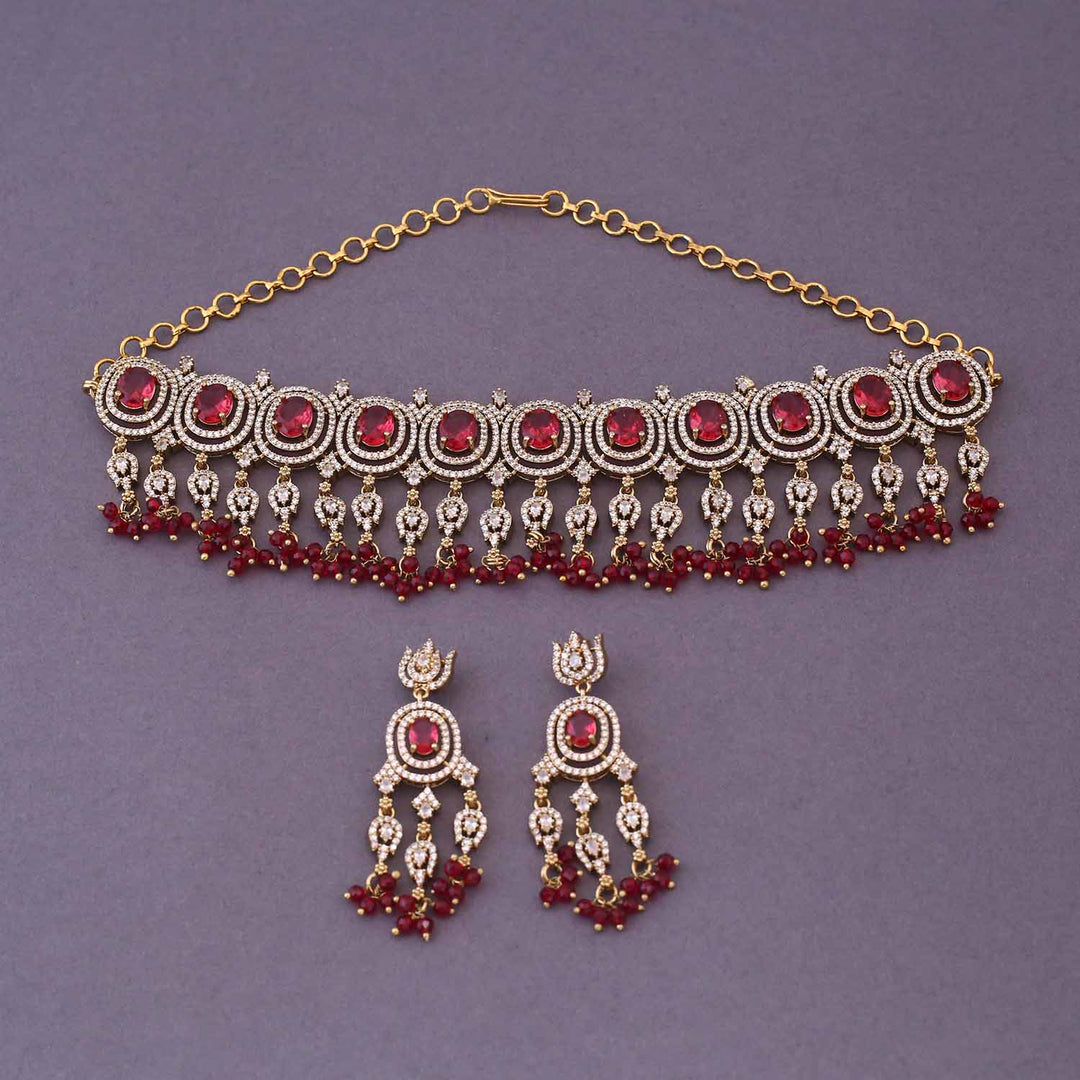 Maroon Ethan Victorian Jewellery Set- New Arrival
