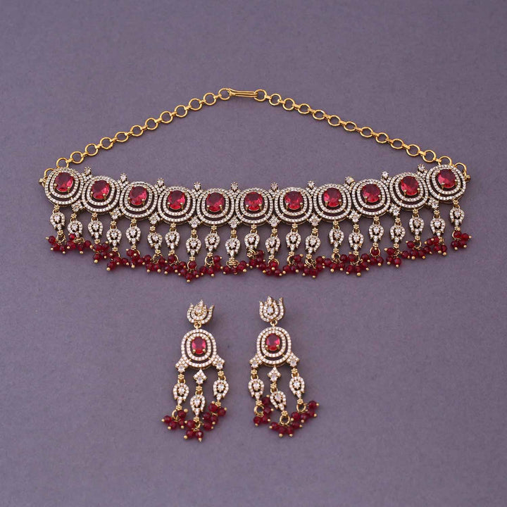Maroon Ethan Victorian Jewellery Set- New Arrival