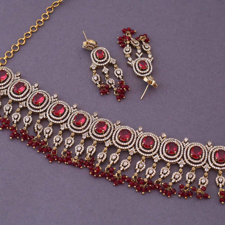 Maroon Ethan Victorian Jewellery Set- New Arrival