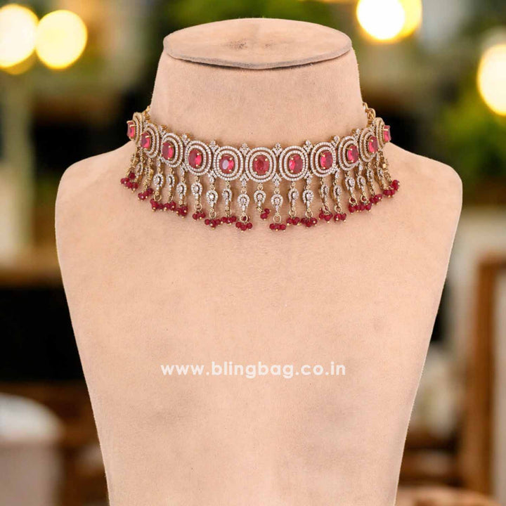 Maroon Ethan Victorian Jewellery Set- New Arrival