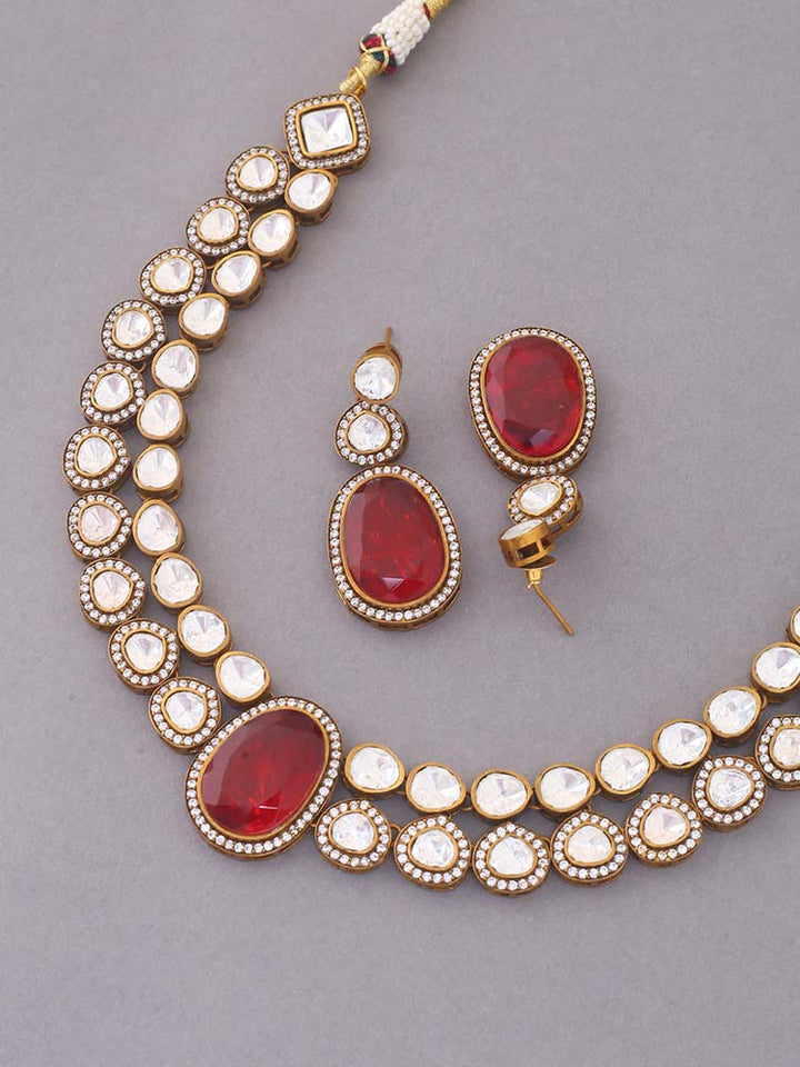 Maroon Finola Jewellery Set