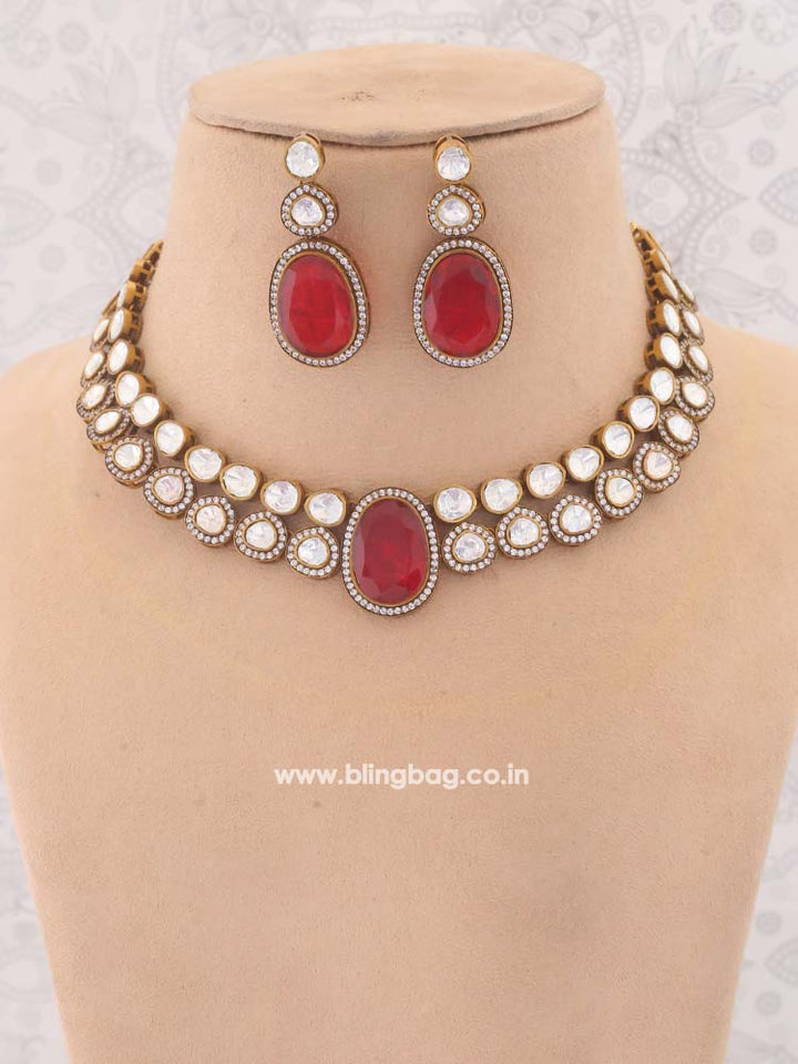 Maroon Finola Jewellery Set