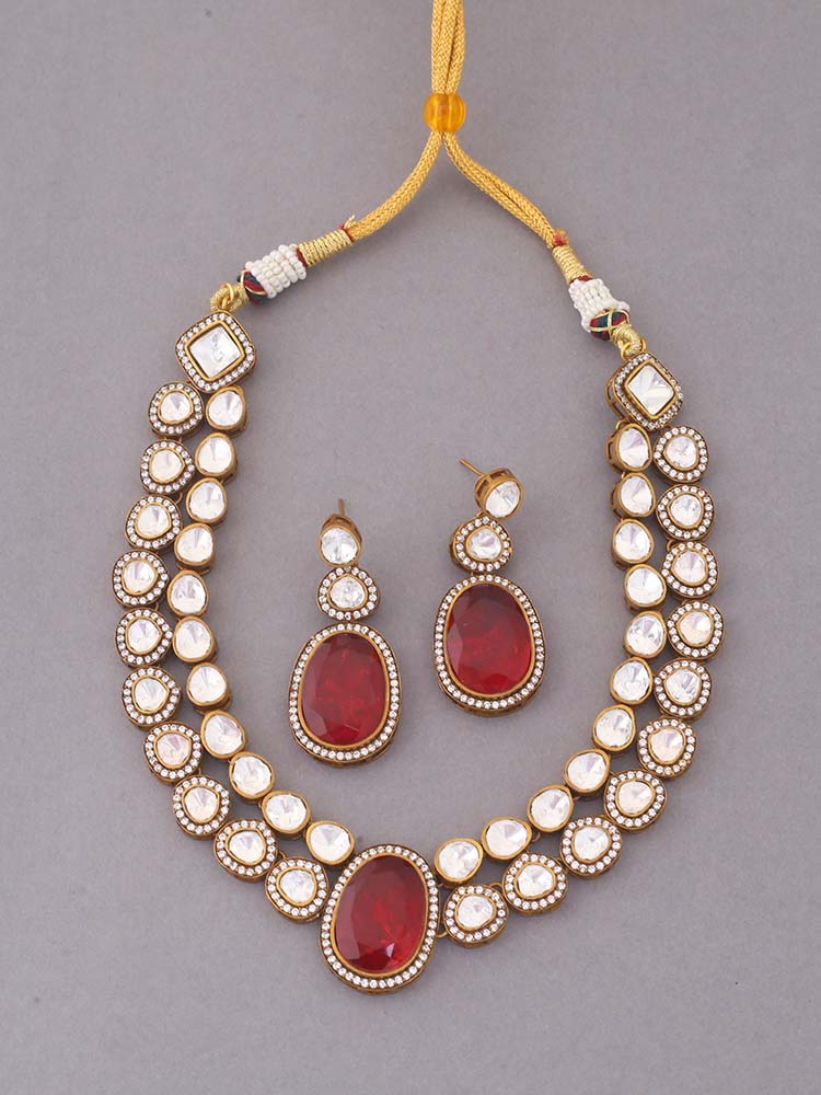 Maroon Finola Jewellery Set