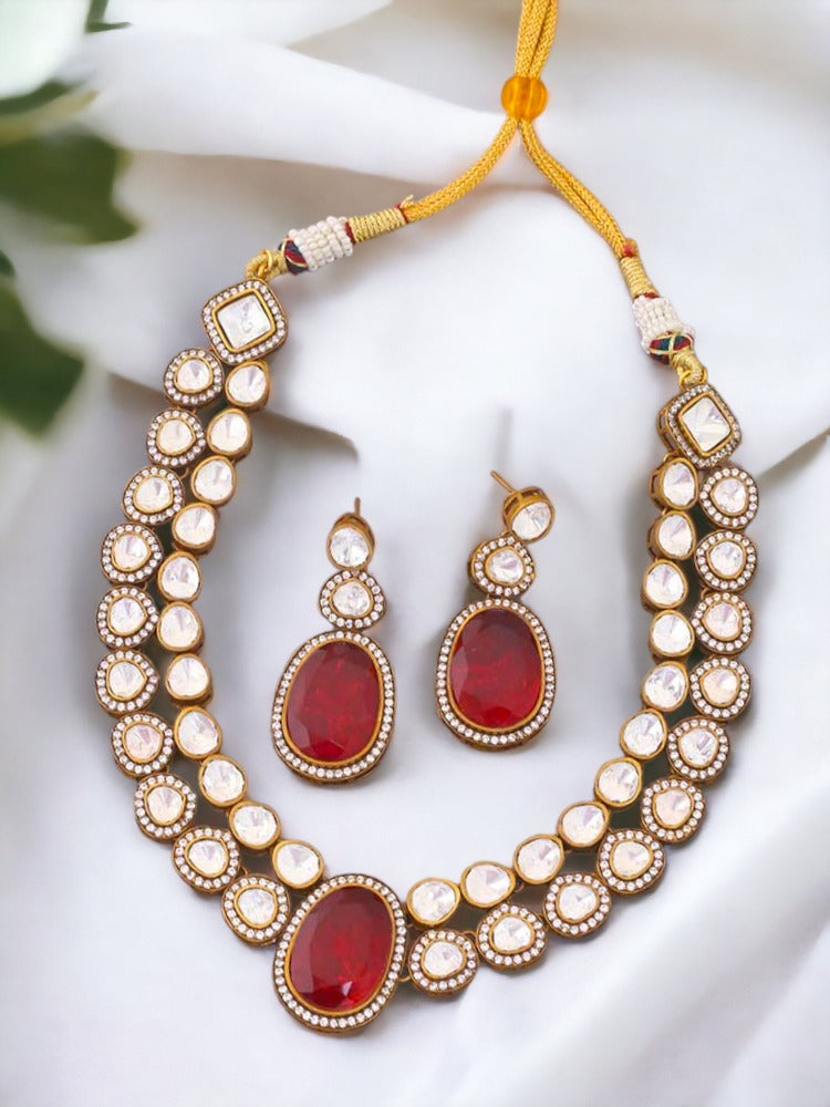 Maroon Finola Jewellery Set