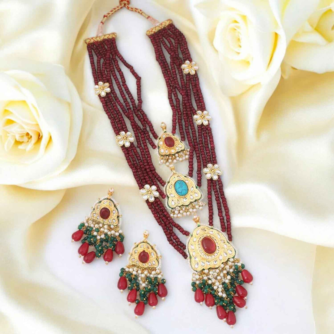 Maroon Fullara Jewellery Set