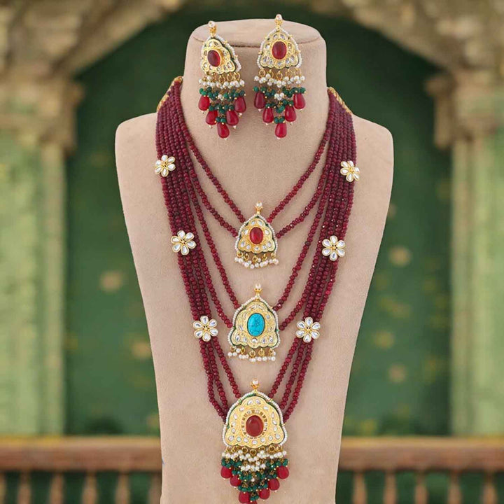 Maroon Fullara Jewellery Set