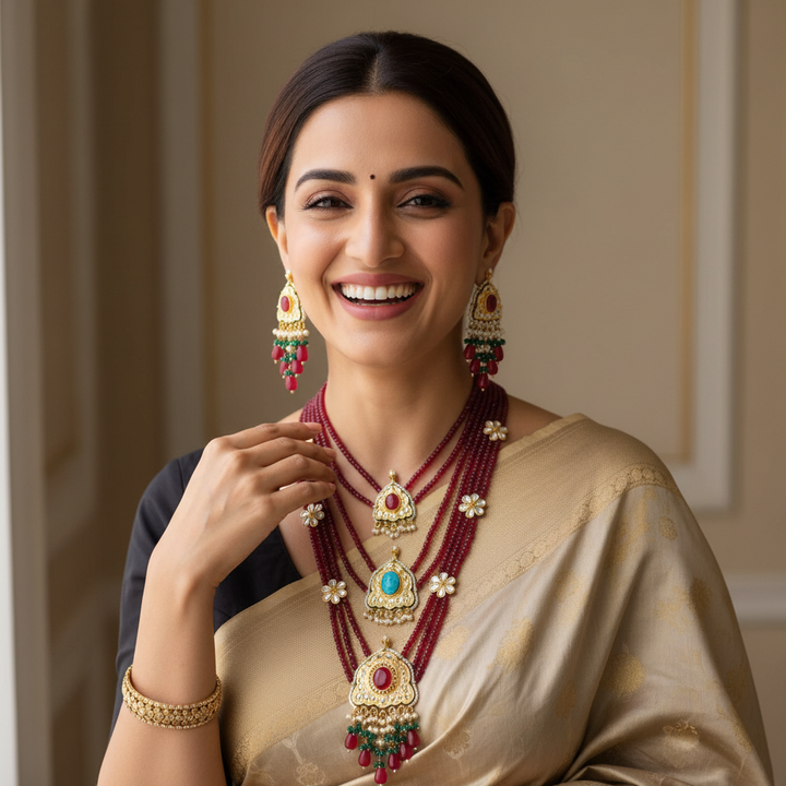 Maroon Fullara Jewellery Set