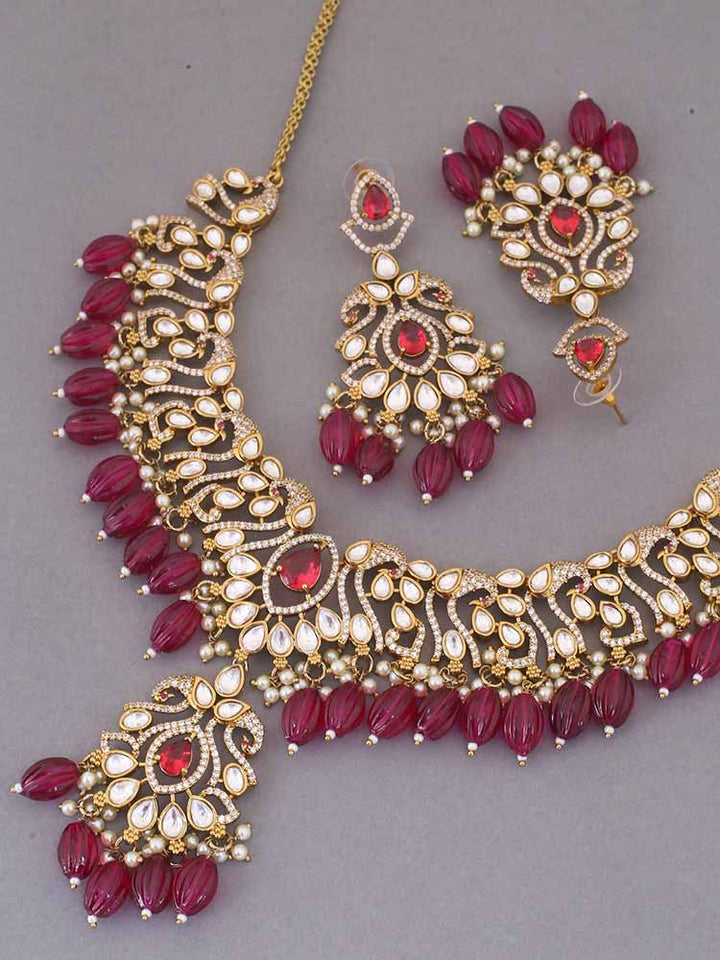 Maroon Greta Jewellery Set