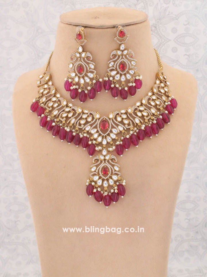 Maroon Greta Jewellery Set