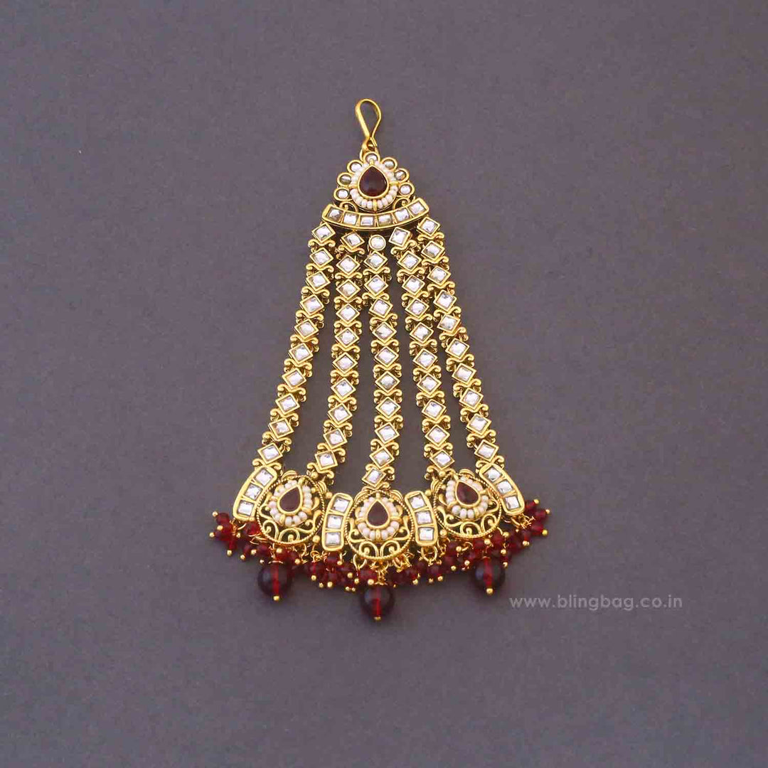 Maroon Jaiwanti Bridal Jewellery Set
