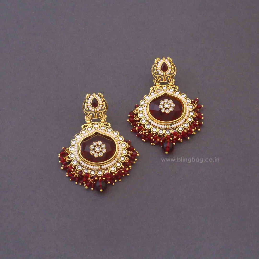 Maroon Jaiwanti Bridal Jewellery Set