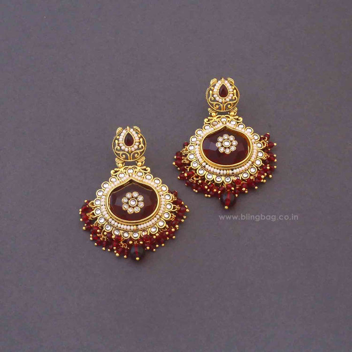Maroon Jaiwanti Bridal Jewellery Set