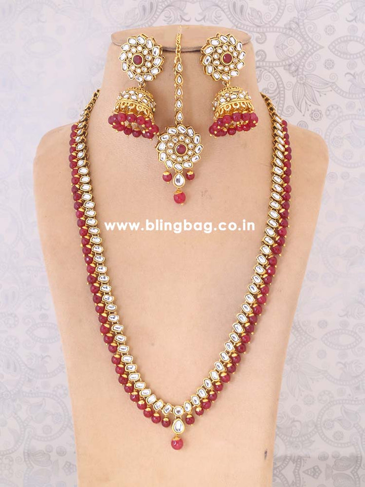 Maroon Janhvi Jewellery Set