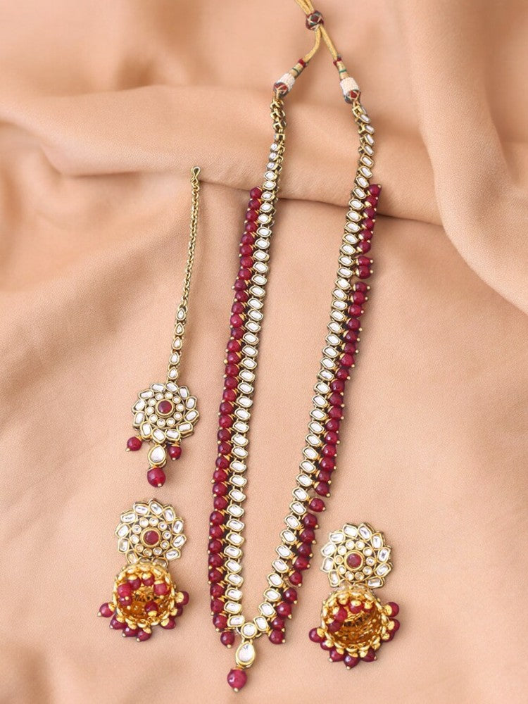 Maroon Janhvi Jewellery Set