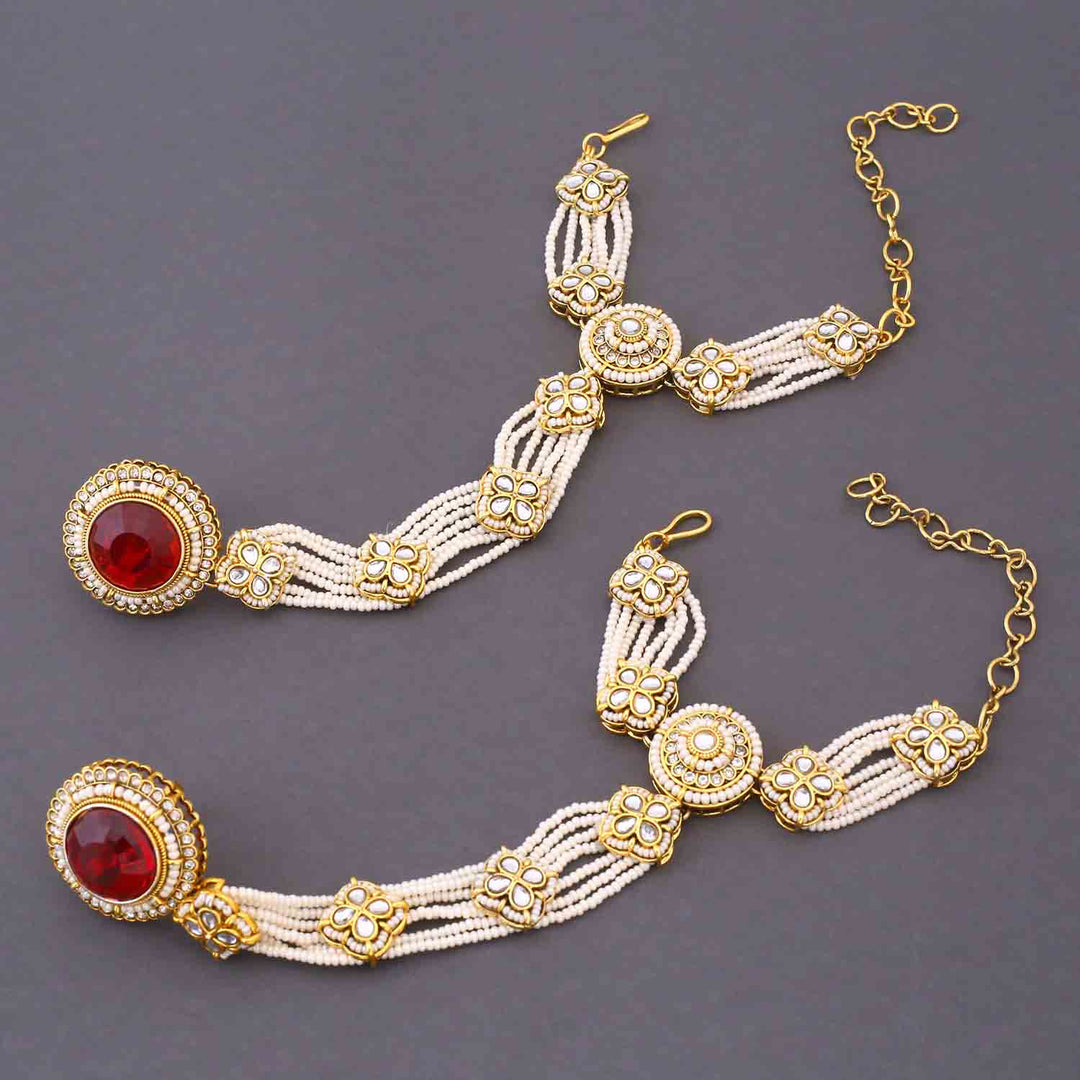Maroon Kshirja  Kundan Bridal Jewellery Set