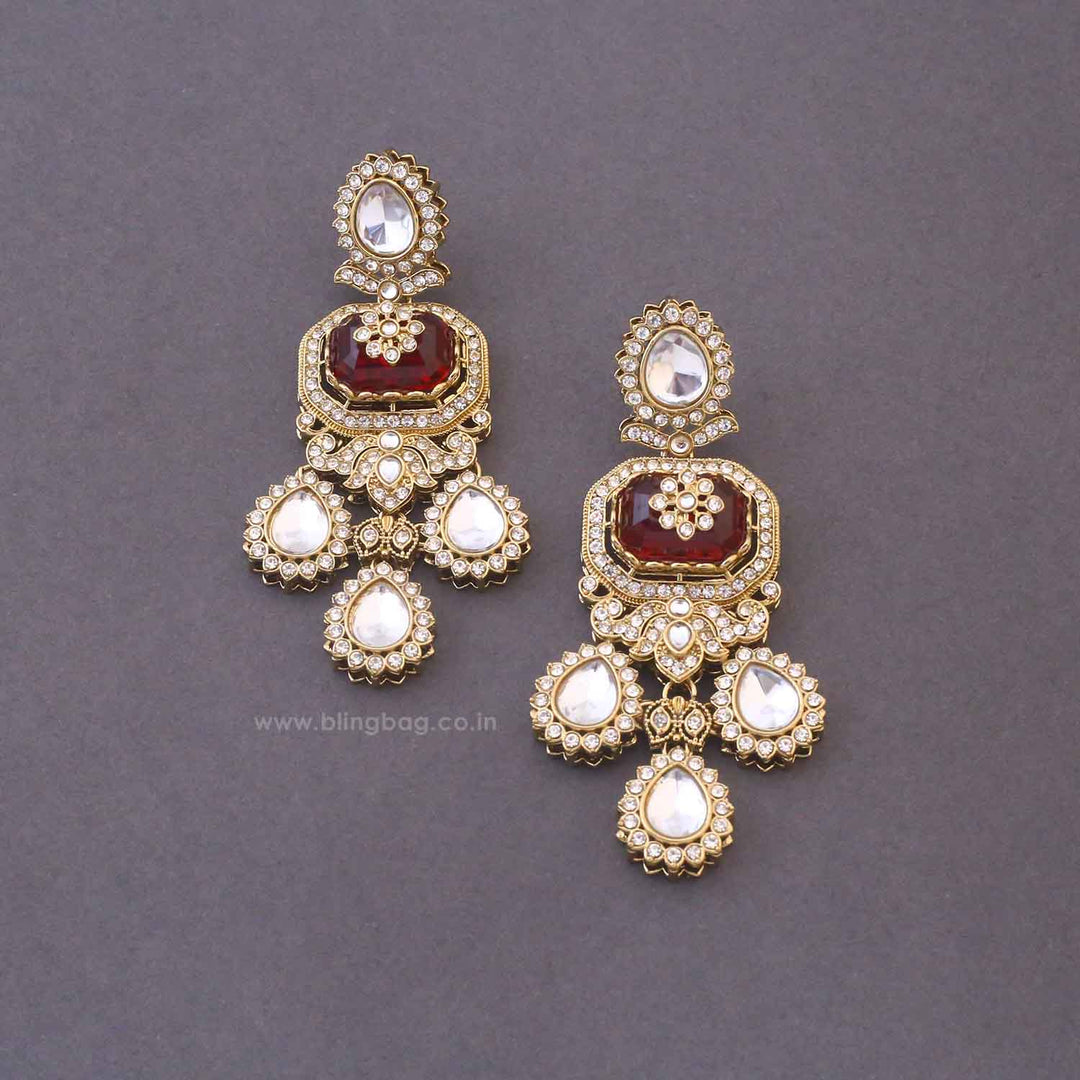 Maroon Labdhi Bridal Jewellery Set