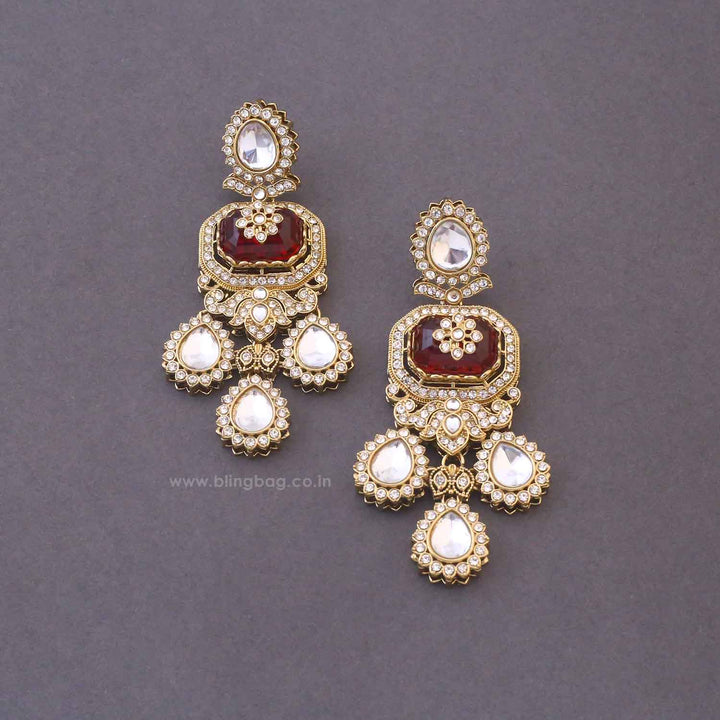 Maroon Labdhi Bridal Jewellery Set
