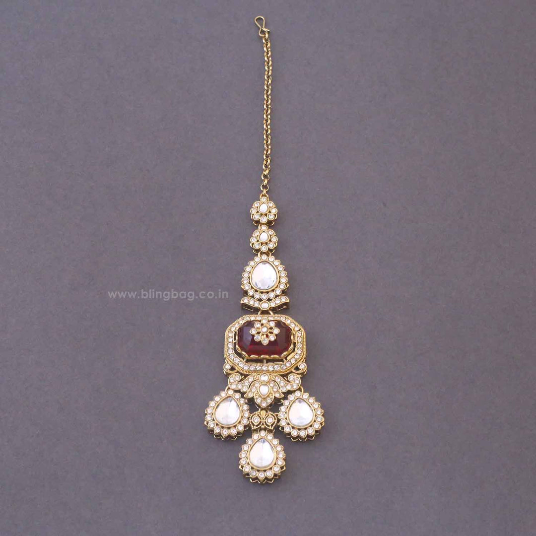 Maroon Labdhi Bridal Jewellery Set