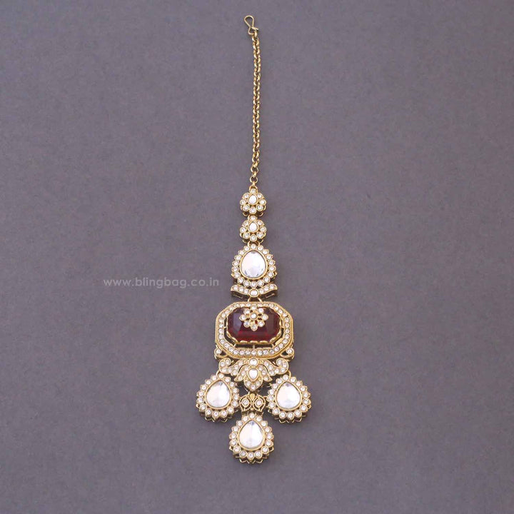 Maroon Labdhi Bridal Jewellery Set