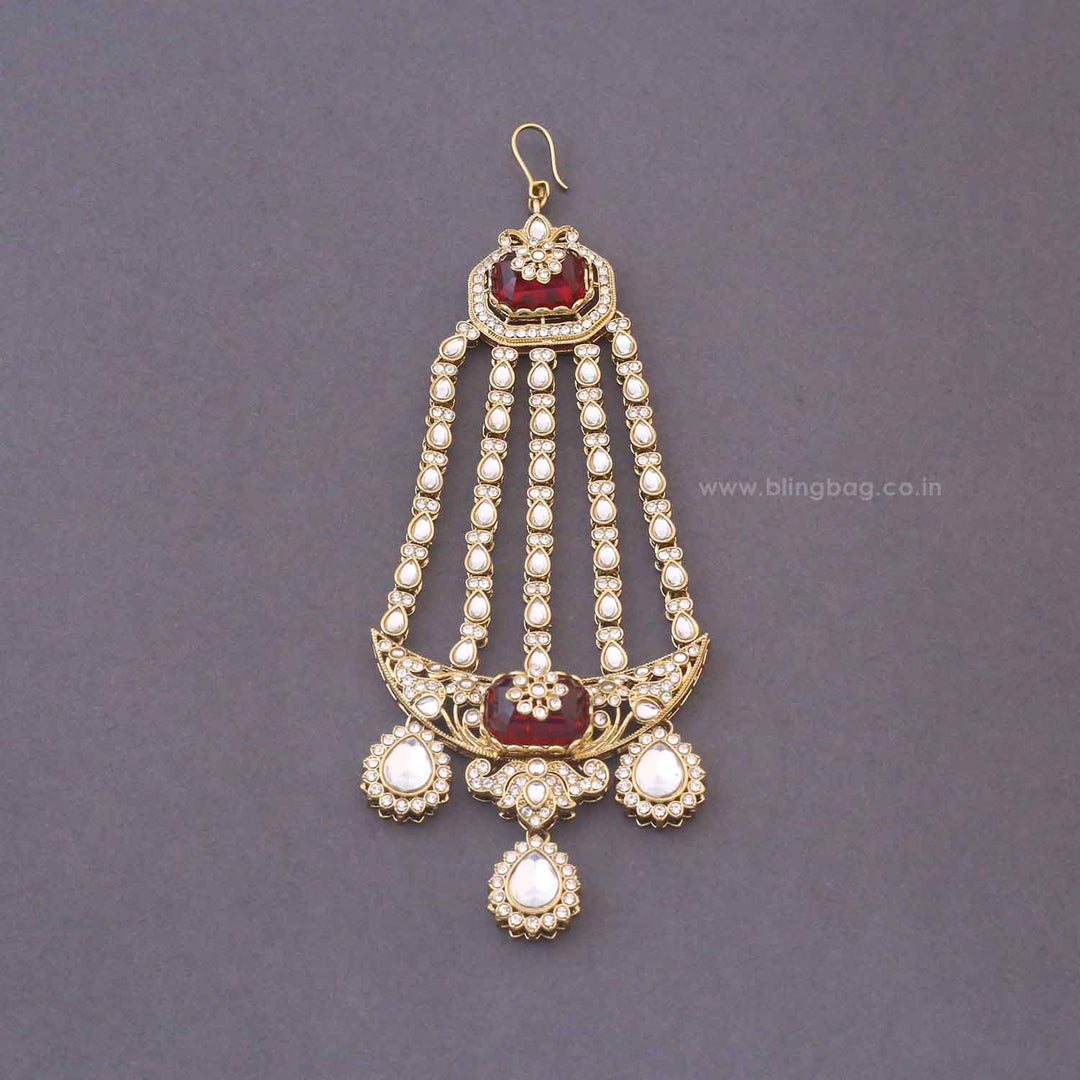 Maroon Labdhi Bridal Jewellery Set