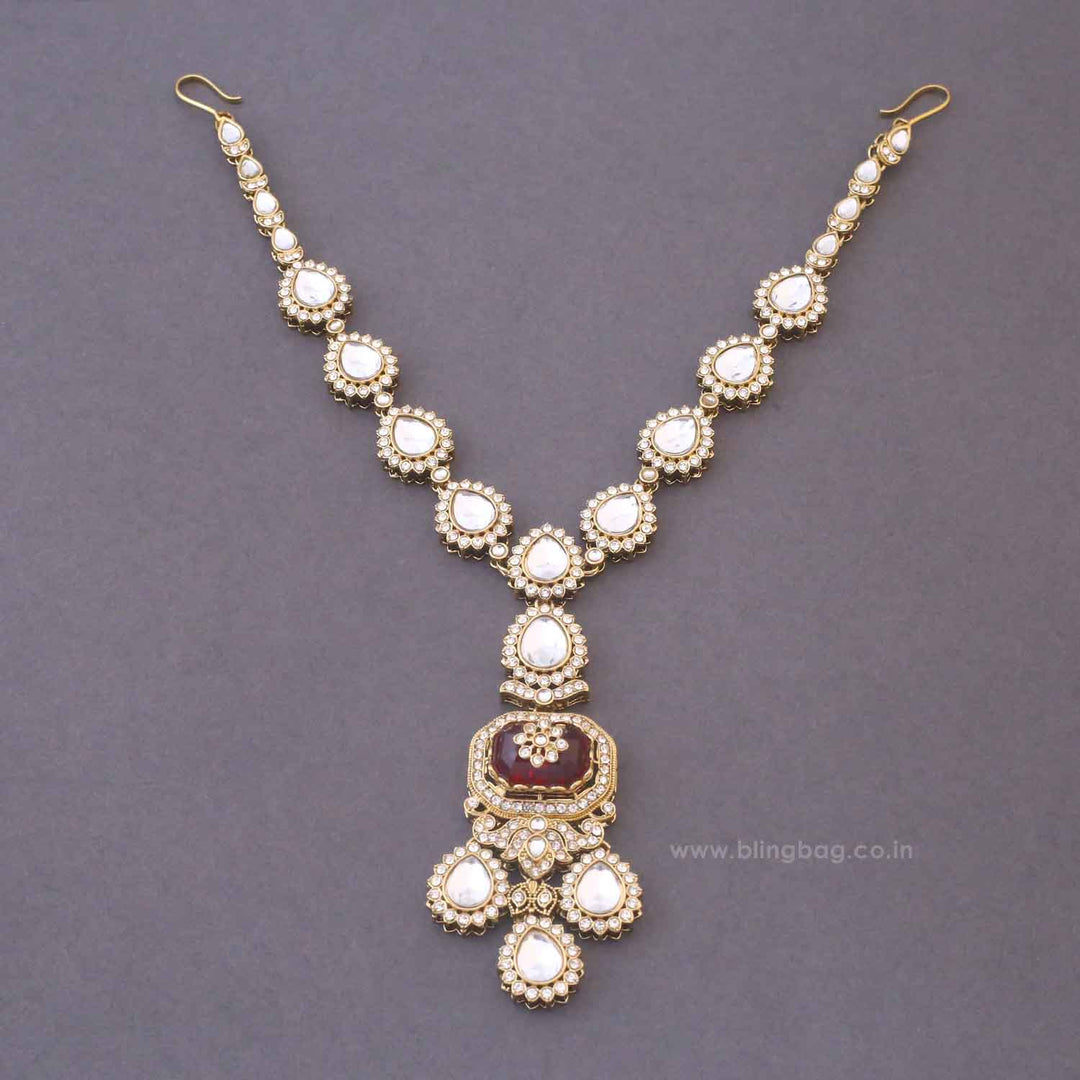 Maroon Labdhi Bridal Jewellery Set