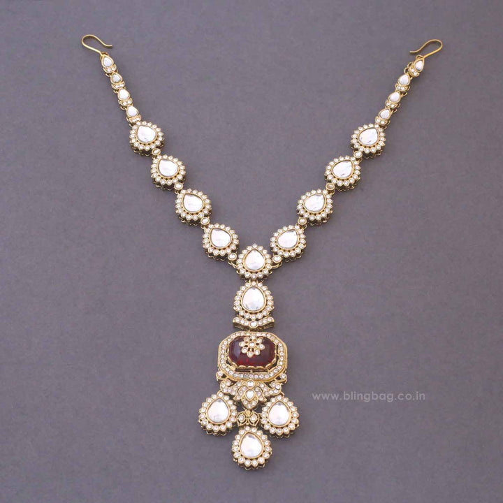 Maroon Labdhi Bridal Jewellery Set