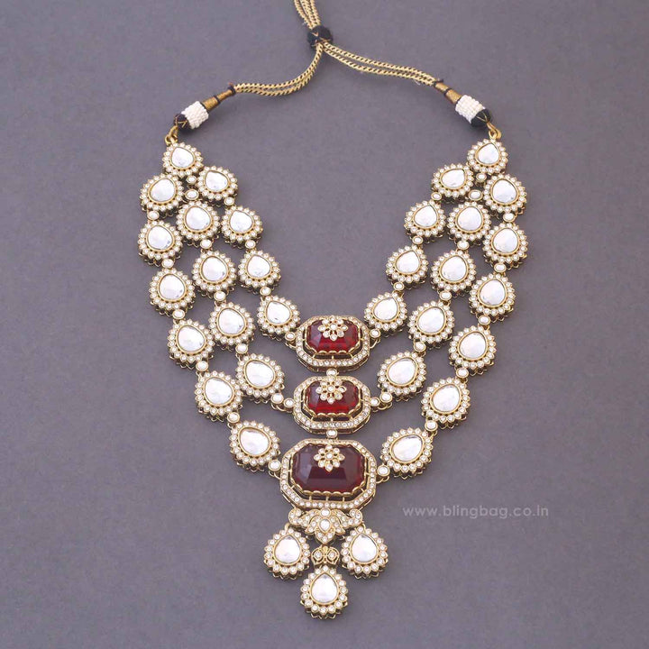 Maroon Labdhi Bridal Jewellery Set