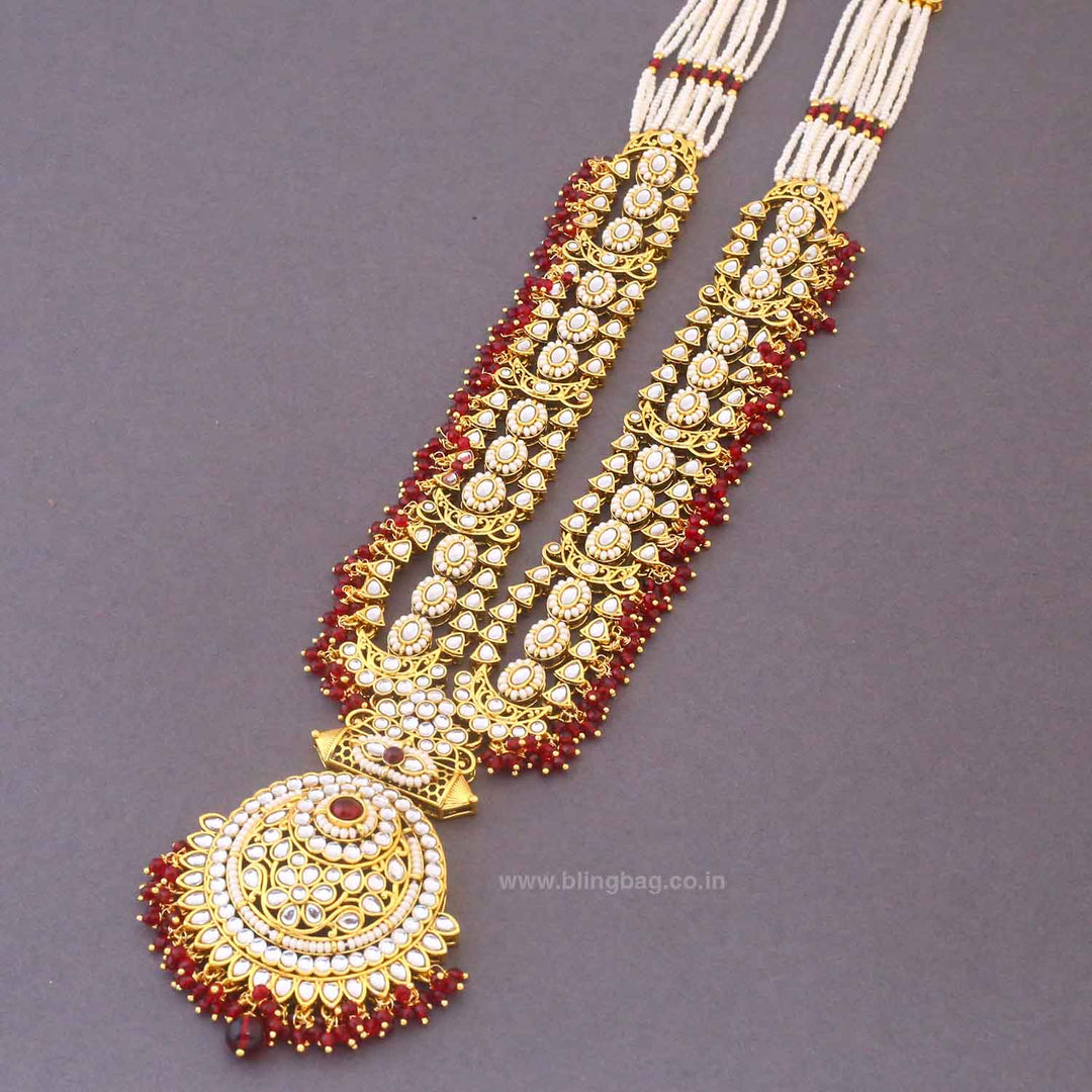 Maroon Lavika Kundan Bridal Jewellery Set