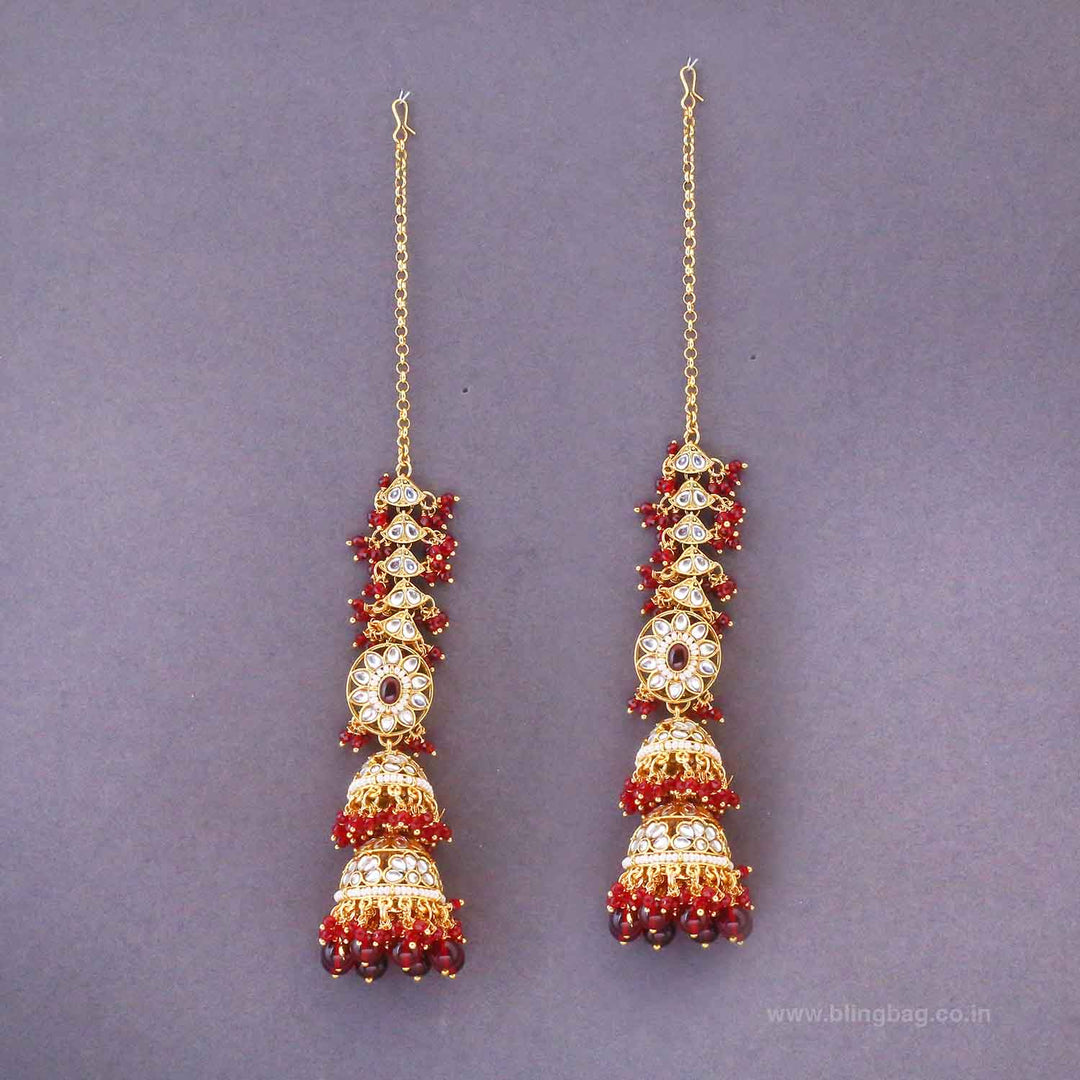 Maroon Lavika Kundan Bridal Jewellery Set