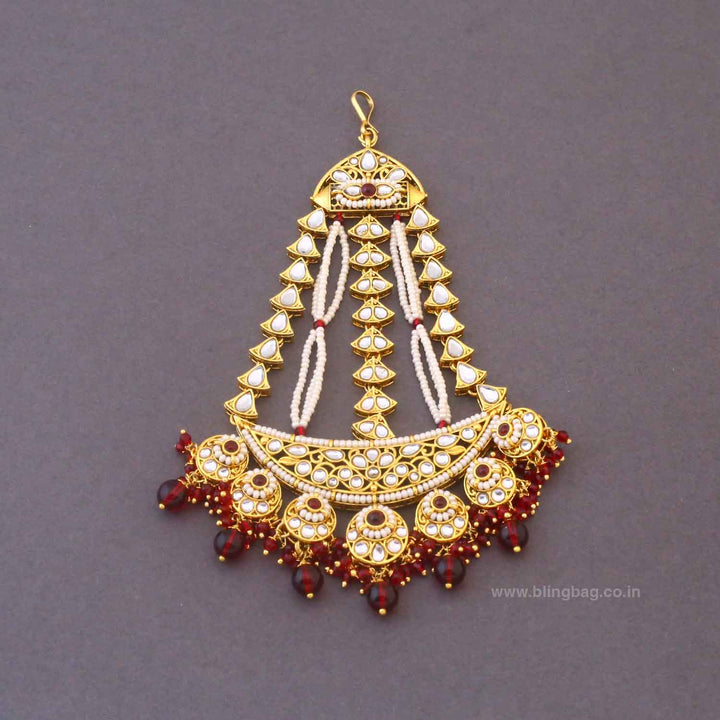 Maroon Lavika Kundan Bridal Jewellery Set