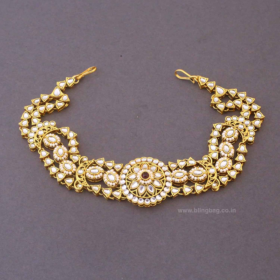 Maroon Lavika Kundan Bridal Jewellery Set