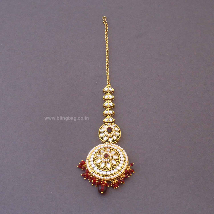 Maroon Lavika Kundan Bridal Jewellery Set