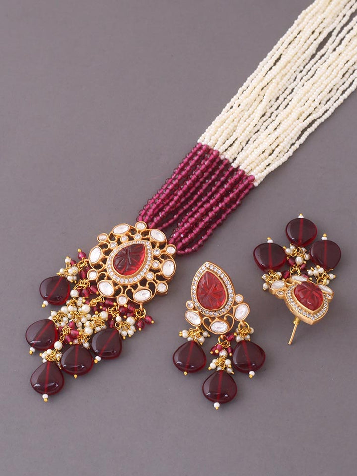 Maroon Laxmi Jewellery Set