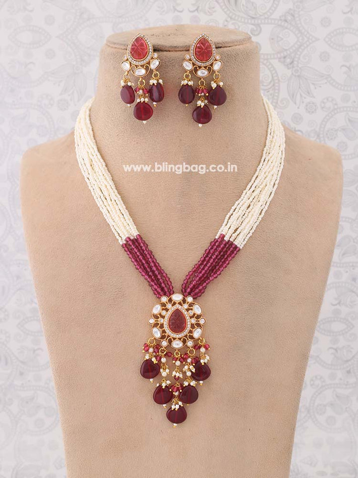 Maroon Laxmi Jewellery Set