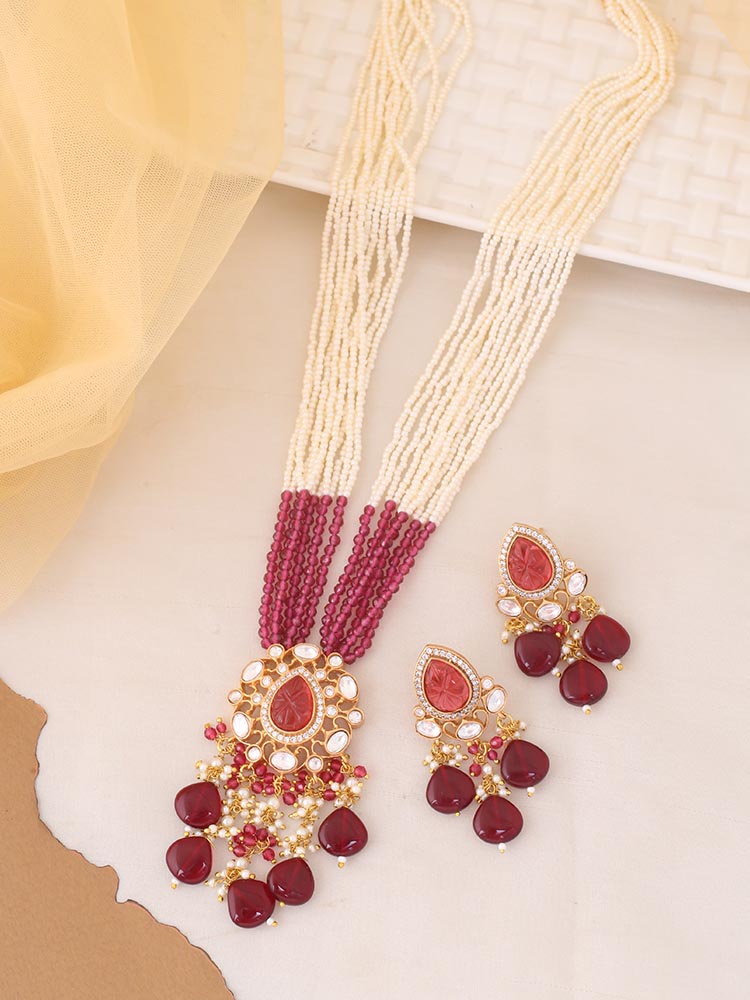 Maroon Laxmi Jewellery Set