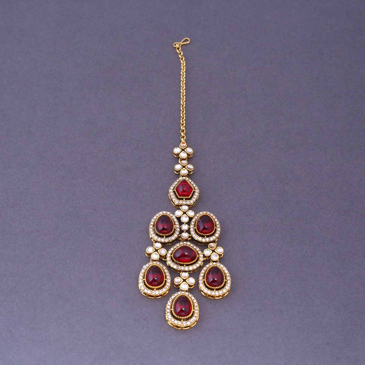 Maroon Madhura Semi-Bridal Jewellery Set