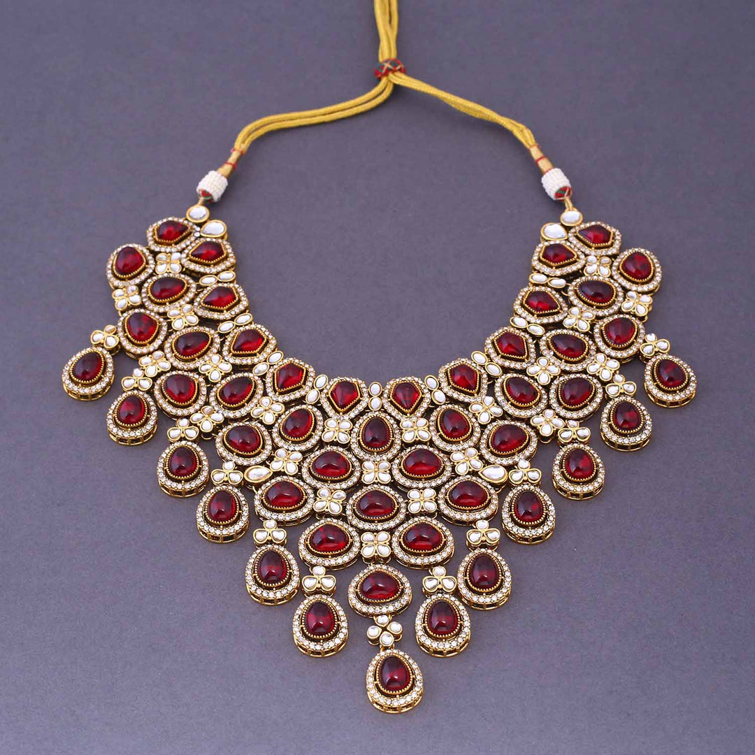 Maroon Madhura Semi-Bridal Jewellery Set