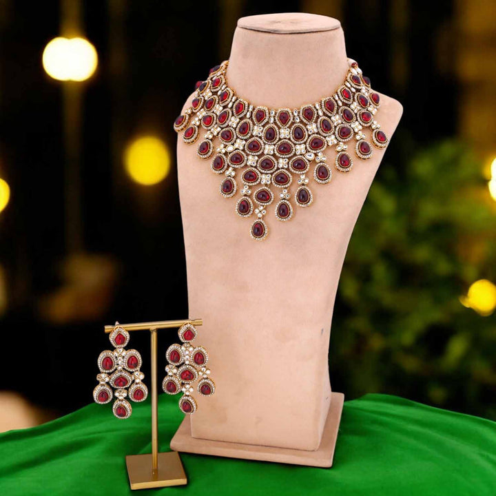 Maroon Madhura Semi-Bridal Jewellery Set