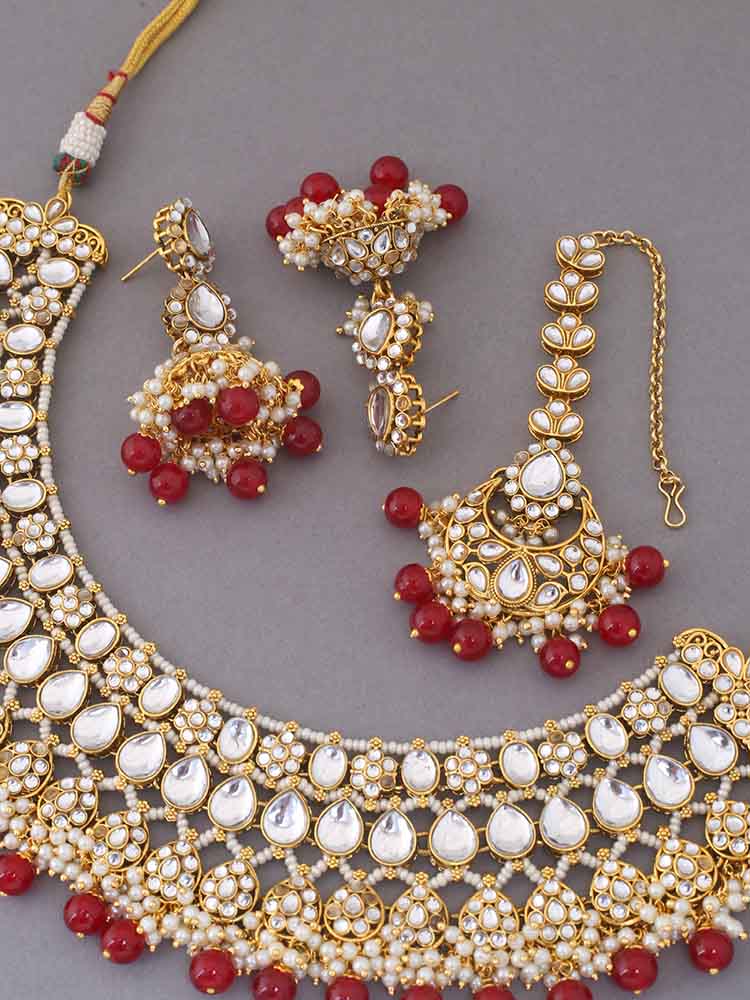 Maroon Mahima Jewellery Set