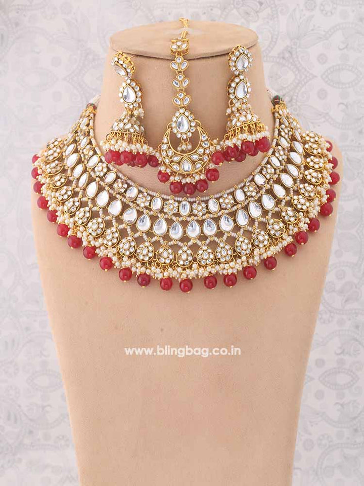 Maroon Mahima Jewellery Set