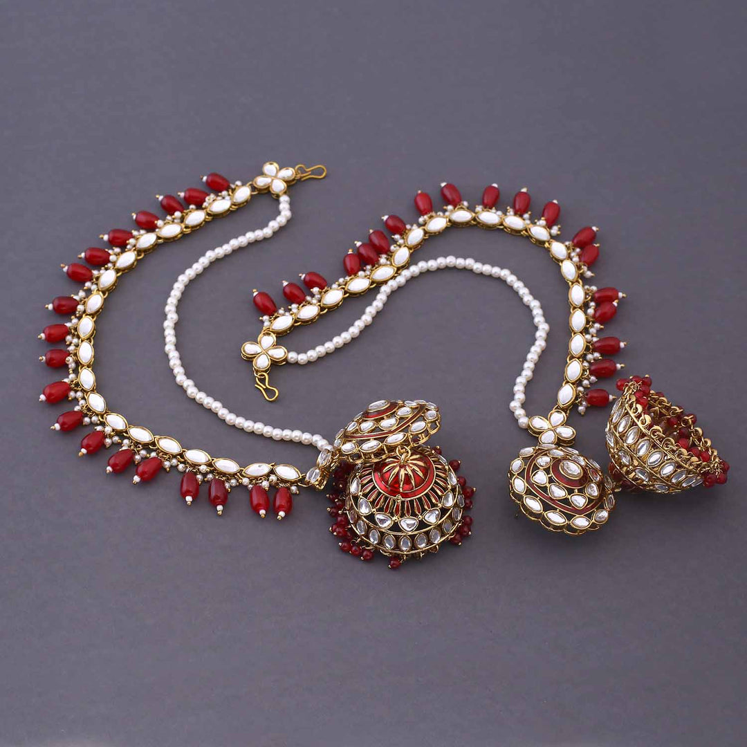 Maroon Nutan Sahara Jhumkis