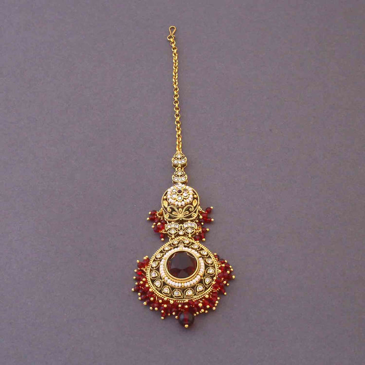 Maroon Opalina Bridal Jewellery Set