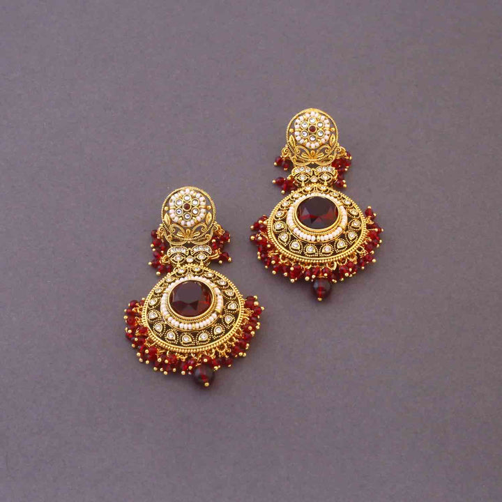 Maroon Opalina Bridal Jewellery Set