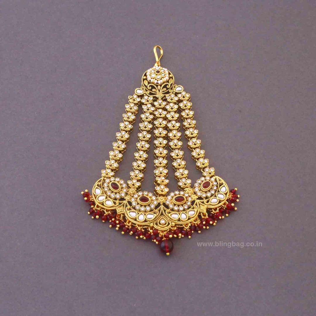 Maroon Opalina Bridal Jewellery Set
