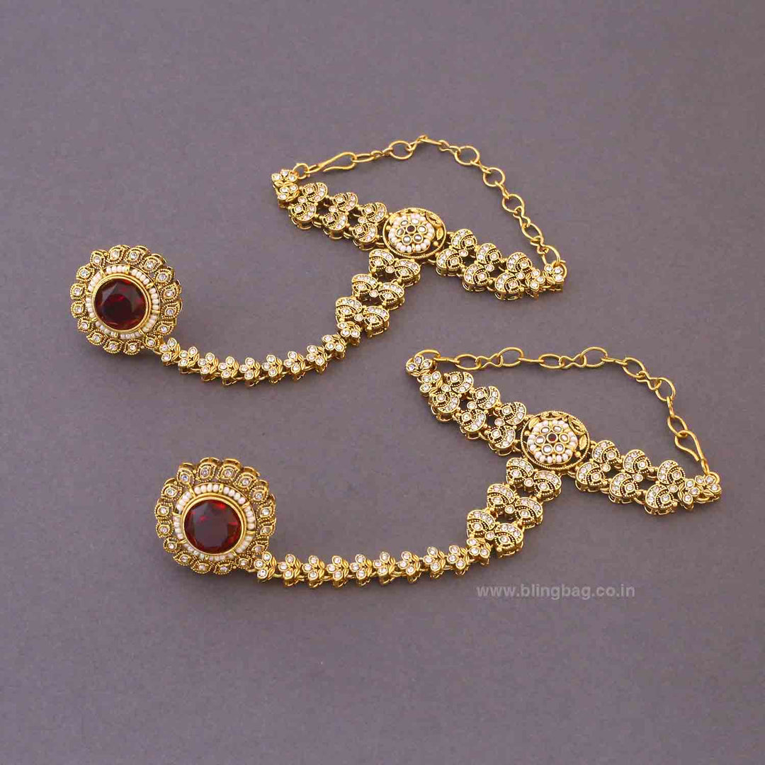 Maroon Opalina Bridal Jewellery Set