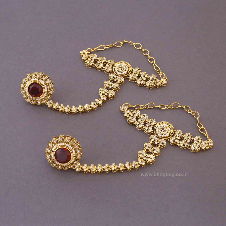 Maroon Opalina Bridal Jewellery Set