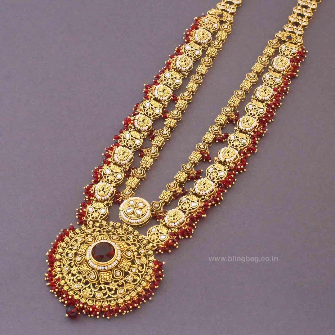 Maroon Opalina Bridal Jewellery Set