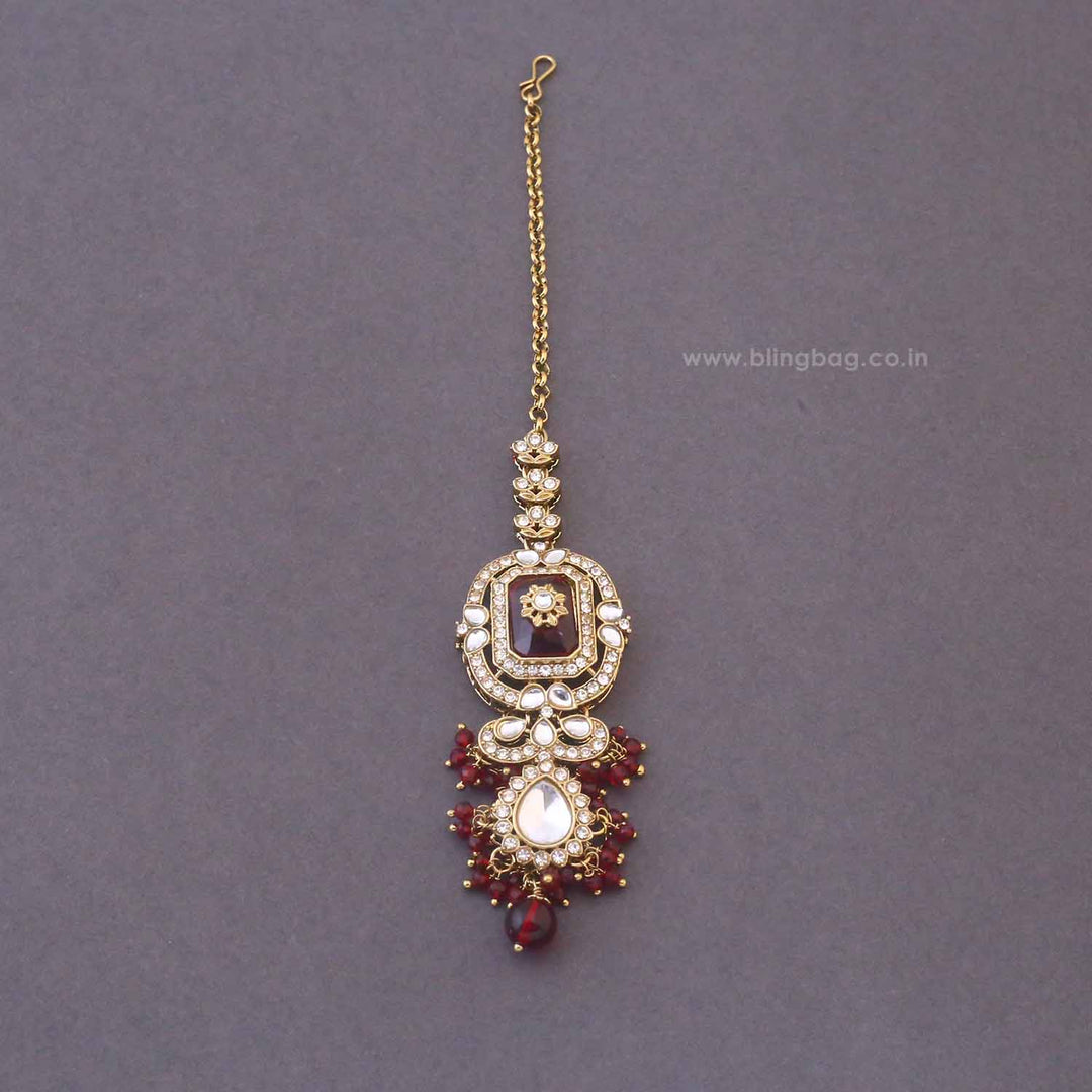 Maroon Parineeta Bridal Jewellery Set