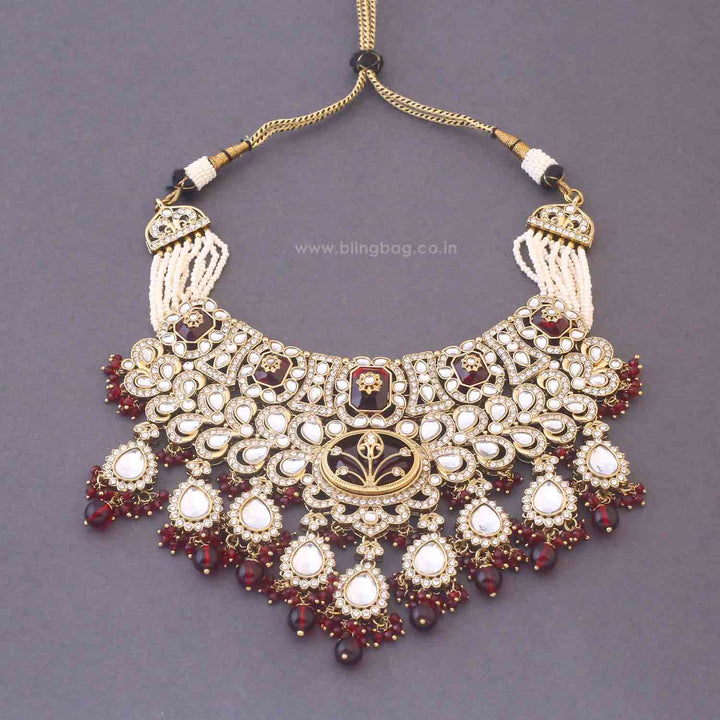 Maroon Parineeta Bridal Jewellery Set