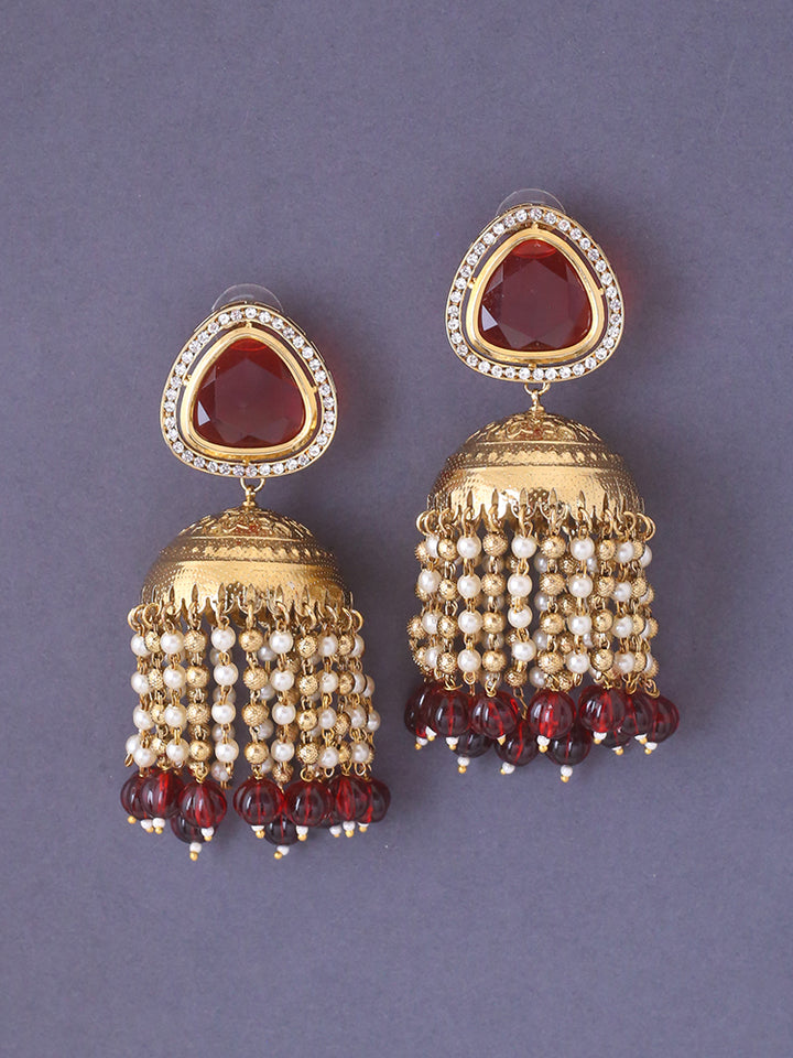 Maroon Pavitra Jhumkis